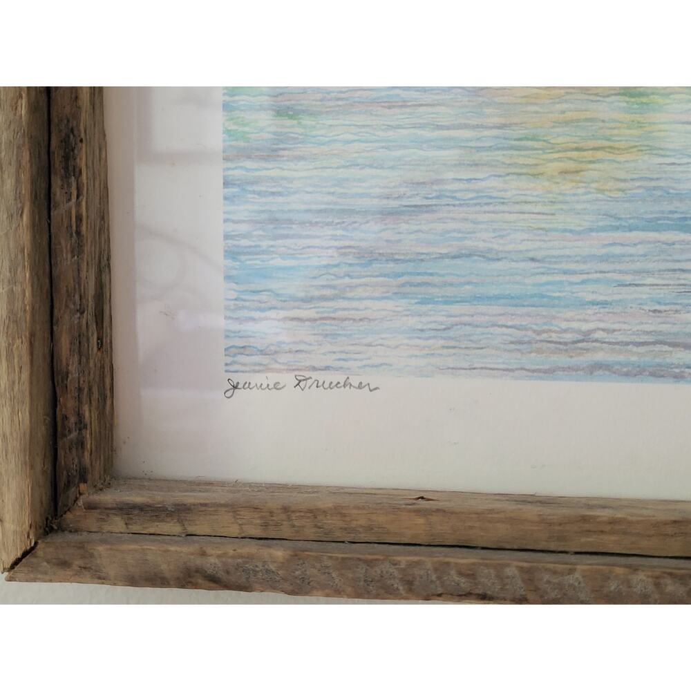 Jeanie Drucker Battery Reflections Charleston SC Framed Watercolor Print 17x11 - Picture 4 of 10
